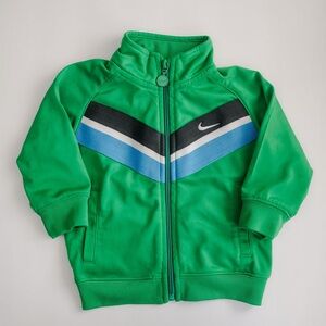 Nike Green Zip Track Jacket Toddler 12M Athletic Stripe